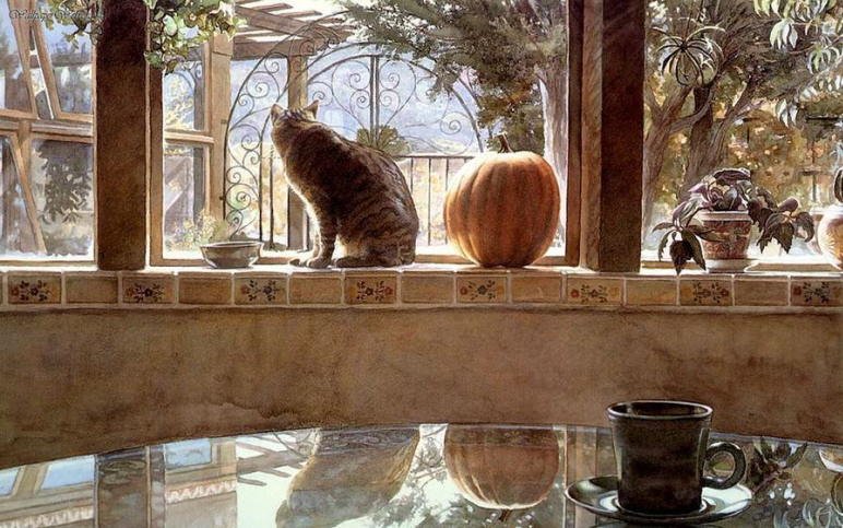 Steve Hanks - Cat and the Pumpkin
