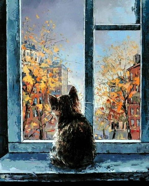 Alexander Gunin - Cat in the Window