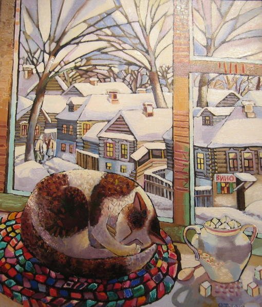 Olga Trushnikova - Snowy Winter in the Village