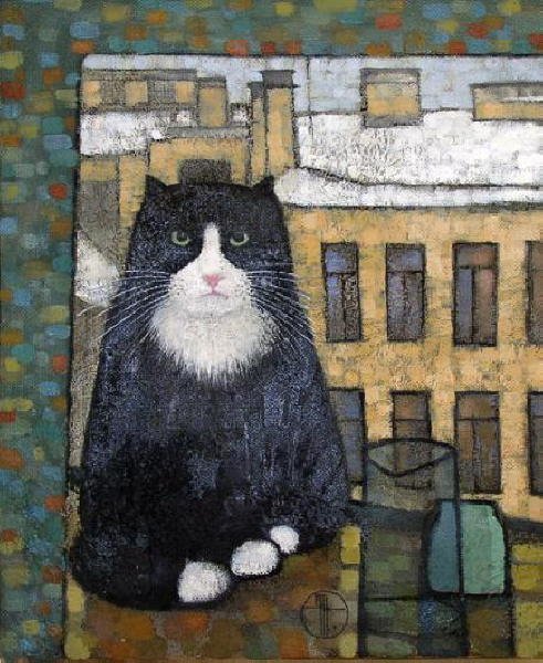 Natalya Trubina - Cat in the Window