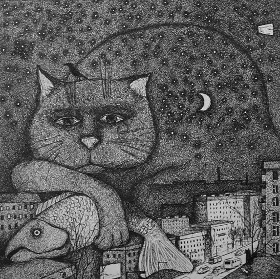 Dmitrij  Pushkarev - Moon Cat and Shaggy Night 