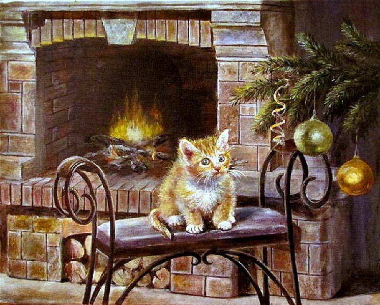 New Year's cat painting