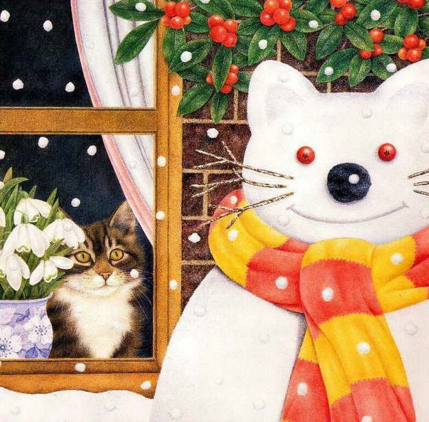 New Year's cat painting