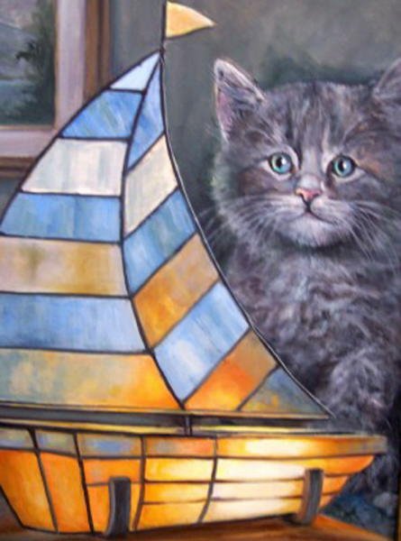 Lamp and Kitten - Pat Durgin