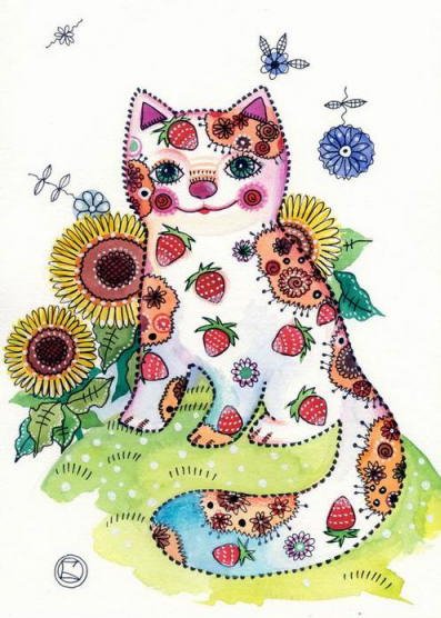 Oksana Zaika - Strawberry Cat