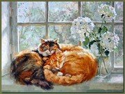 Cats and Flowers - Maria Pavlova