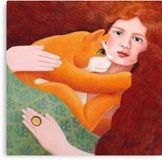 Girl with Ginger Cat - Vicky Mount