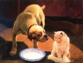Bulldog and Cat - Arthur Heyer