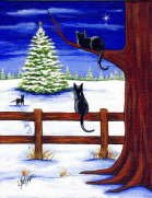  Three Barn Cats and a Christmas Tree - Lisa Monica Nelson