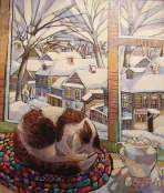 Snowy Winter in the Village - Olga Trushnikova