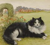 The cat in his garden - Wain Louis